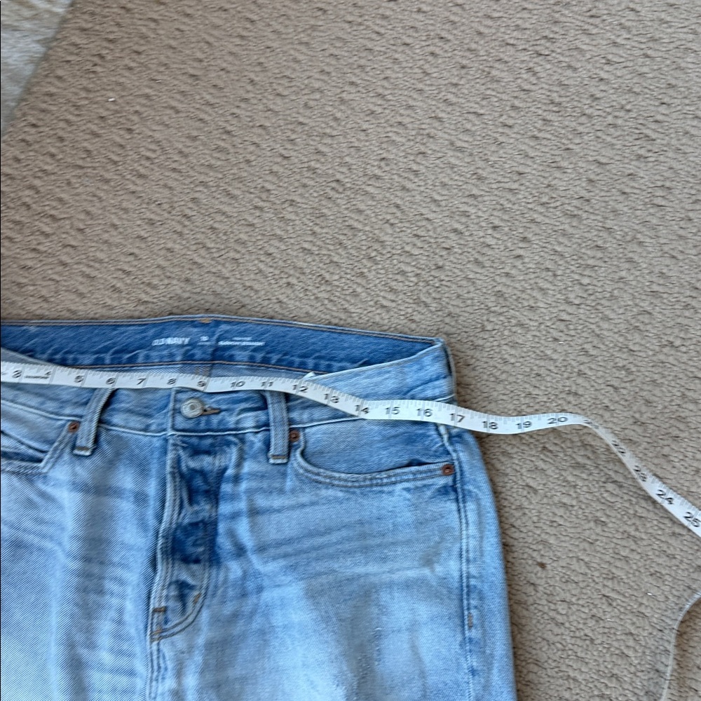 Old Navy Button-fly High Rise Sloughy Ripped Straight Crop Jeans - Picture 8 of 12